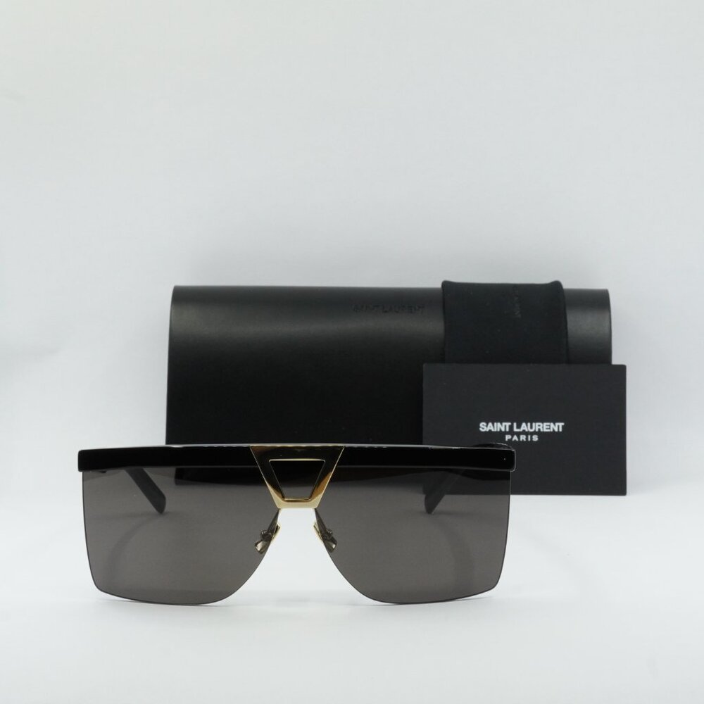 Saint Laurent SL537 PALACE 001 Shield Sunglasses – Black - Picture 3 of 10